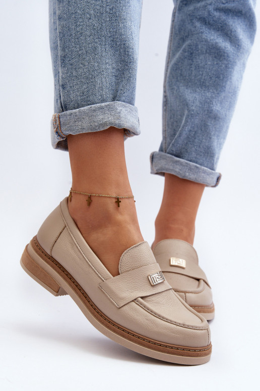 Zazoo 20165 Āda sieviešu mokasīni smilšu krāsas Zazoo 20165 Āda sieviešu mokasīni smilšu krāsas