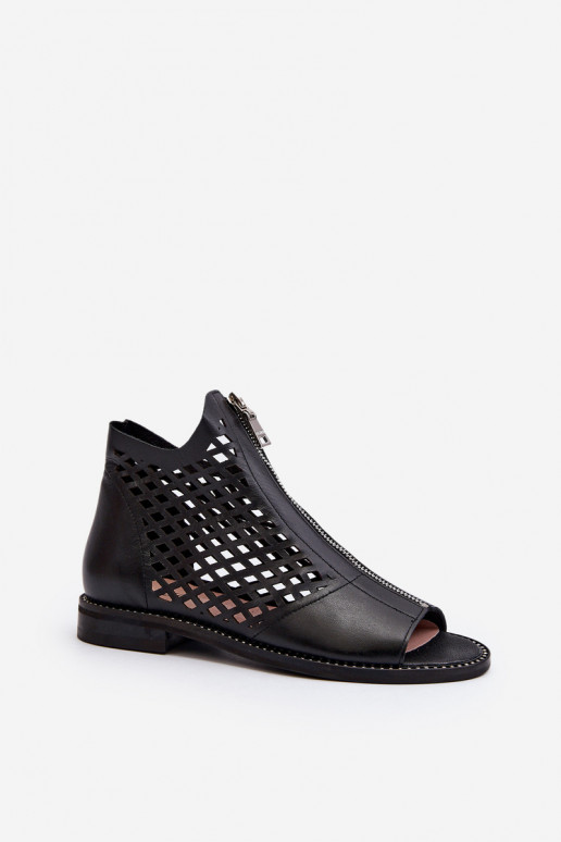 Zazoo 977/L Āda Ažūra basenes Uz pili melnas krāsas Zazoo 977/L Āda Ažūra basenes Uz pili melnas krāsas