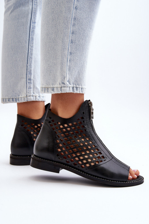 Zazoo 977/L Āda Ažūra basenes Uz pili melnas krāsas Zazoo 977/L Āda Ažūra basenes Uz pili melnas krāsas