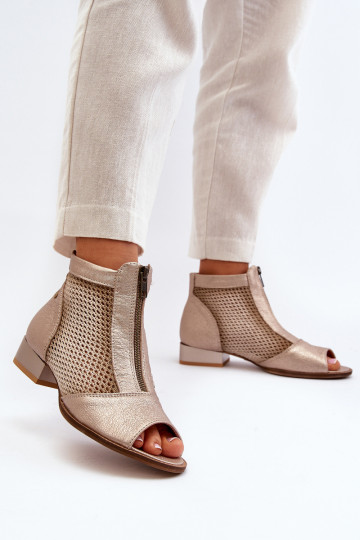 Āda Sieviešu puszābaki ar platiem papēžiemOdkrytymi Palcami Tā irciejka 06413-25 Zelta krāsas