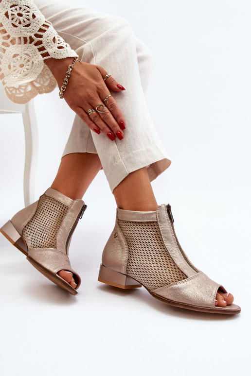 Āda Sieviešu puszābaki ar platiem papēžiemOdkrytymi Palcami Tā irciejka 06413-25 Zelta krāsas Āda Sieviešu puszābaki ar platiem papēžiemOdkrytymi Palcami Tā irciejka 06413-25 Zelta krāsas