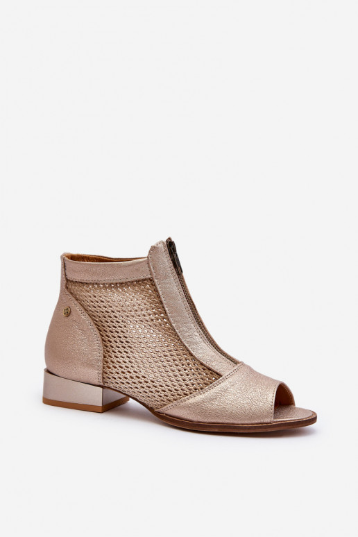 Āda Sieviešu puszābaki ar platiem papēžiemOdkrytymi Palcami Tā irciejka 06413-25 Zelta krāsas Āda Sieviešu puszābaki ar platiem papēžiemOdkrytymi Palcami Tā irciejka 06413-25 Zelta krāsas