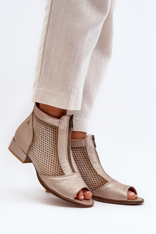 Āda Sieviešu puszābaki ar platiem papēžiemOdkrytymi Palcami Tā irciejka 06413-25 Zelta krāsas Āda Sieviešu puszābaki ar platiem papēžiemOdkrytymi Palcami Tā irciejka 06413-25 Zelta krāsas