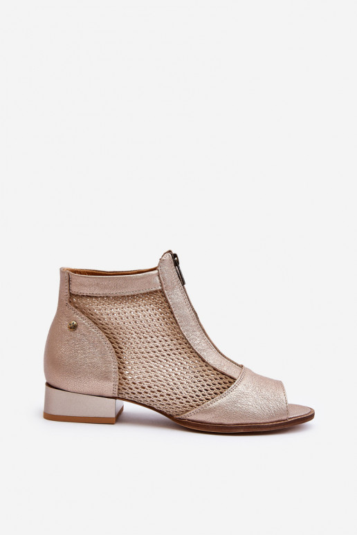 Āda Sieviešu puszābaki ar platiem papēžiemOdkrytymi Palcami Tā irciejka 06413-25 Zelta krāsas Āda Sieviešu puszābaki ar platiem papēžiemOdkrytymi Palcami Tā irciejka 06413-25 Zelta krāsas