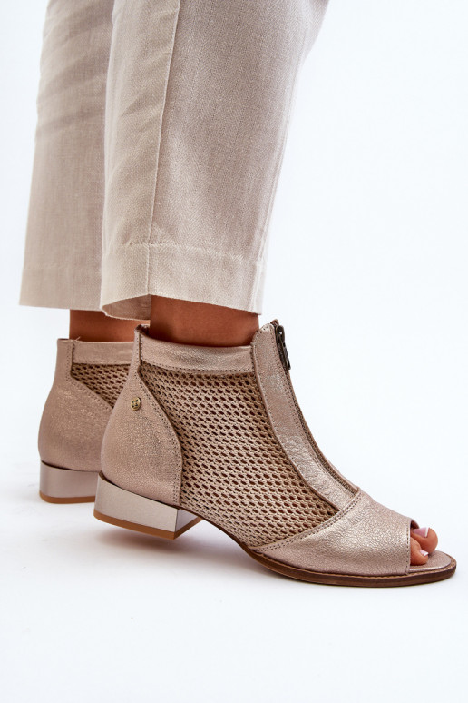 Āda Sieviešu puszābaki ar platiem papēžiemOdkrytymi Palcami Tā irciejka 06413-25 Zelta krāsas Āda Sieviešu puszābaki ar platiem papēžiemOdkrytymi Palcami Tā irciejka 06413-25 Zelta krāsas