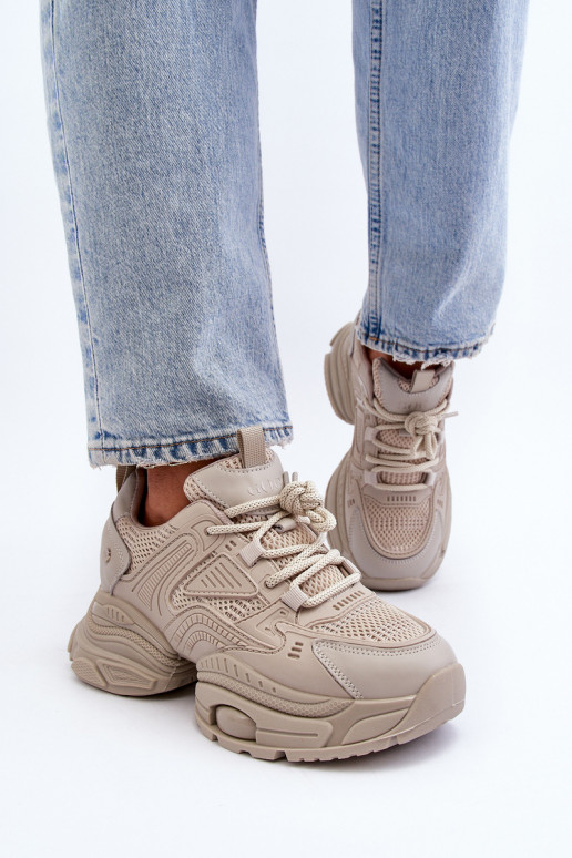 Sneakers modeļa apavi Uz masīvas zoles GOE NN2N4046 smilšu krāsas Sneakers modeļa apavi Uz masīvas zoles GOE NN2N4046 smilšu krāsas