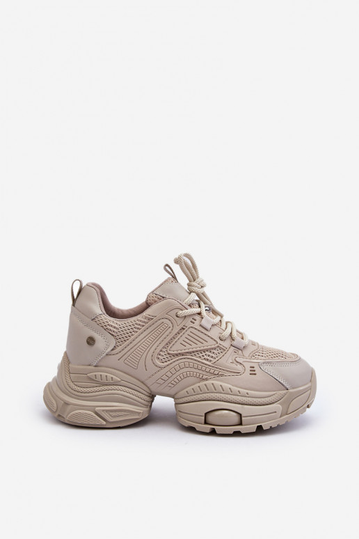 Sneakers modeļa apavi Uz masīvas zoles GOE NN2N4046 smilšu krāsas Sneakers modeļa apavi Uz masīvas zoles GOE NN2N4046 smilšu krāsas