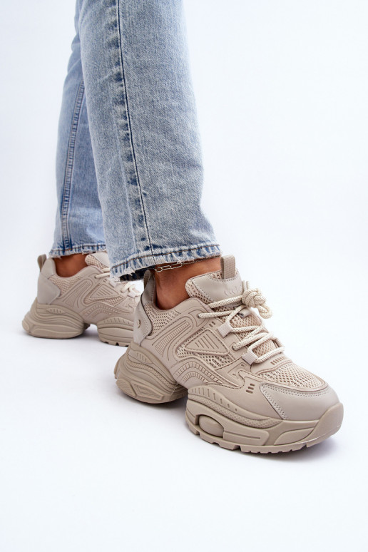 Sneakers modeļa apavi Uz masīvas zoles GOE NN2N4046 smilšu krāsas Sneakers modeļa apavi Uz masīvas zoles GOE NN2N4046 smilšu krāsas