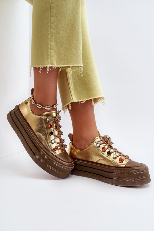 Sieviešu apavi ar platformu GOE NN2N4055 Zelta krāsas