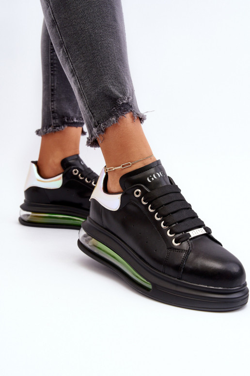 Sneakers modeļa apavi Sieviešu Āda GOE NN2N4030 melnas krāsas Sneakers modeļa apavi Sieviešu Āda GOE NN2N4030 melnas krāsas