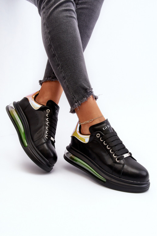 Sneakers modeļa apavi Sieviešu Āda GOE NN2N4030 melnas krāsas Sneakers modeļa apavi Sieviešu Āda GOE NN2N4030 melnas krāsas