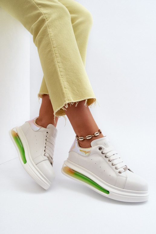 Sneakers modeļa apavi Sieviešu Āda GOE NN2N4029 baltas krāsas Sneakers modeļa apavi Sieviešu Āda GOE NN2N4029 baltas krāsas