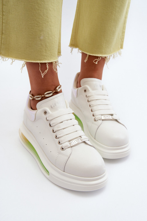 Sneakers modeļa apavi Sieviešu Āda GOE NN2N4029 baltas krāsas Sneakers modeļa apavi Sieviešu Āda GOE NN2N4029 baltas krāsas