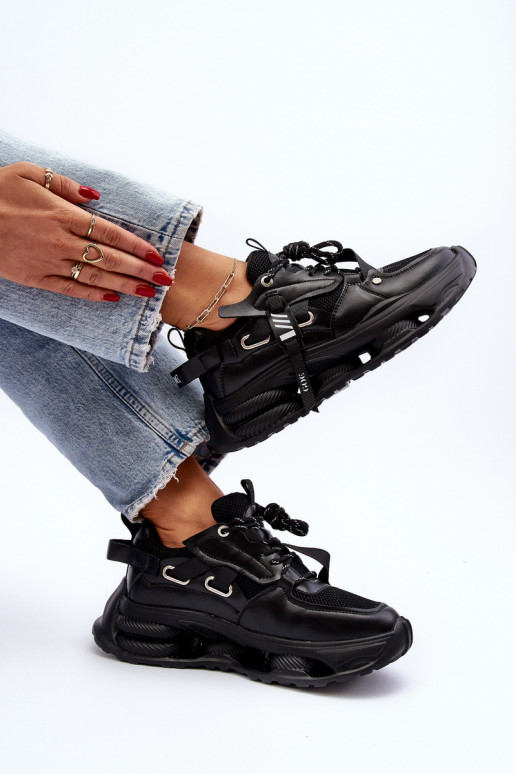 Sneakers modeļa apavi Sieviešu GOE NN2N4040 melnas krāsas Sneakers modeļa apavi Sieviešu GOE NN2N4040 melnas krāsas