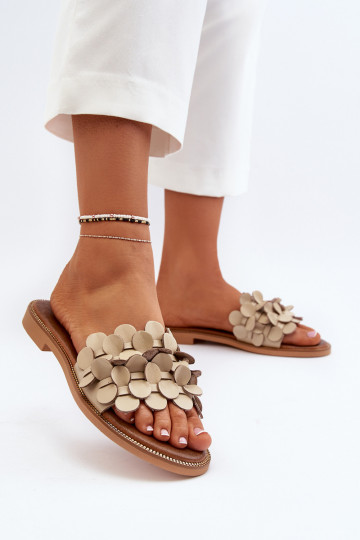 Zazoo 40381 Sieviešu Čibas no dabīgas ādas ar platiem papēžiem smilšu krāsas 2