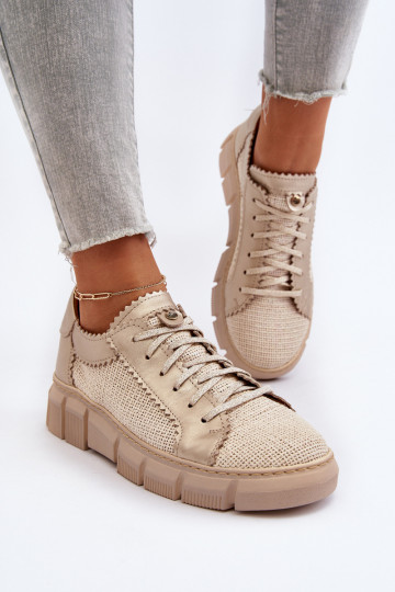 Sieviešu Āda apavi Tā irciejka 05850-22 Ziloņkaula krāsas