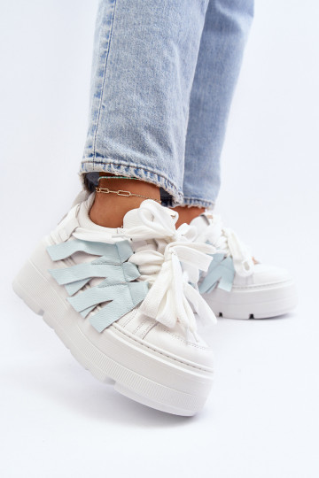 Zazoo 2F-7033 Sneakers modeļa apavi ar platformu Zilas krāsas 2