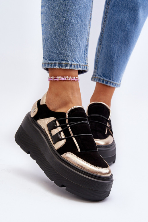 Zazoo 1833 Sneakers modeļa apavi Sieviešu Āda Uz masīvas zoles melnas krāsas Zazoo 1833 Sneakers modeļa apavi Sieviešu Āda Uz masīvas zoles melnas krāsas