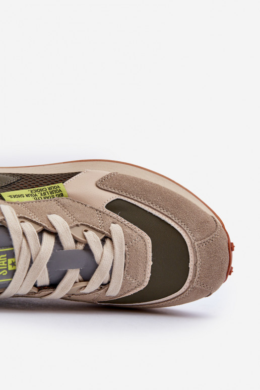 sporta apavi Sneakers modeļa apavi Vīriešiem Memory Foam System Big Star NN174345 Haki krāsas