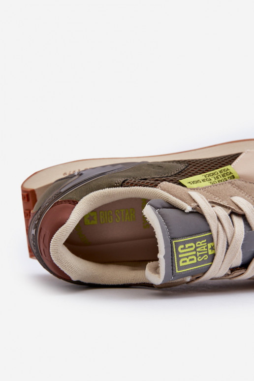 sporta apavi Sneakers modeļa apavi Vīriešiem Memory Foam System Big Star NN174345 Haki krāsas