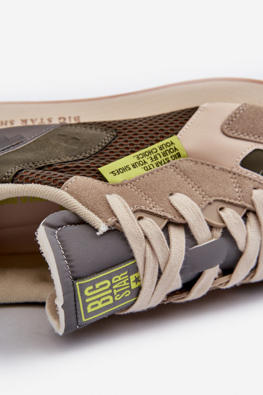 sporta apavi Sneakers modeļa apavi Vīriešiem Memory Foam System Big Star NN174345 Haki krāsas