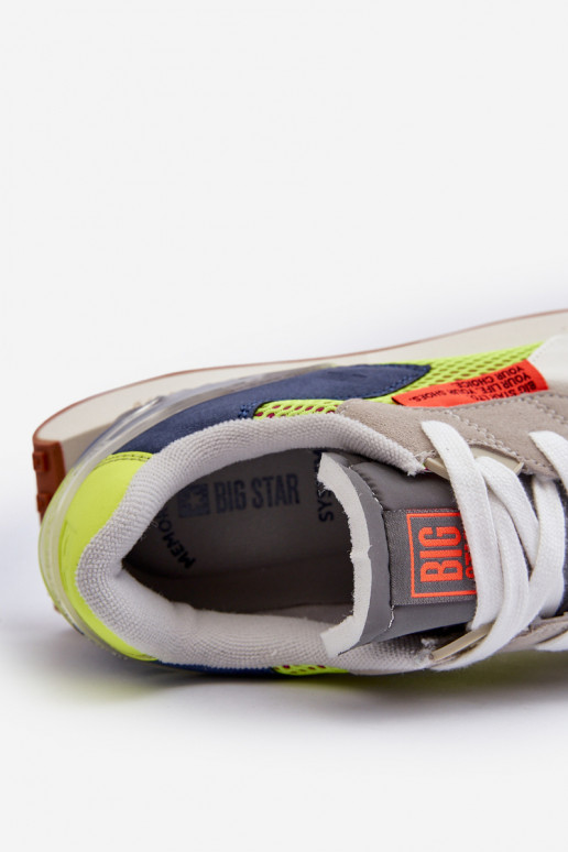 sporta apavi Sneakers modeļa apavi Vīriešiem Memory Foam System Big Star NN174344 Pelēkas krāsas sporta apavi Sneakers modeļa apavi Vīriešiem Memory Foam System Big Star NN174344 Pelēkas krāsas