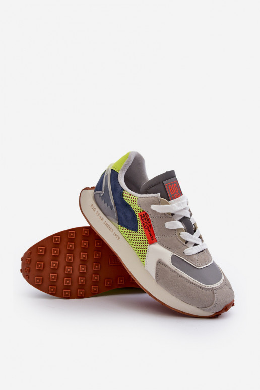 sporta apavi Sneakers modeļa apavi Vīriešiem Memory Foam System Big Star NN174344 Pelēkas krāsas sporta apavi Sneakers modeļa apavi Vīriešiem Memory Foam System Big Star NN174344 Pelēkas krāsas