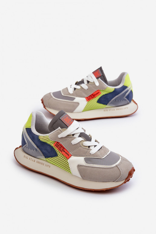 sporta apavi Sneakers modeļa apavi Vīriešiem Memory Foam System Big Star NN174344 Pelēkas krāsas sporta apavi Sneakers modeļa apavi Vīriešiem Memory Foam System Big Star NN174344 Pelēkas krāsas