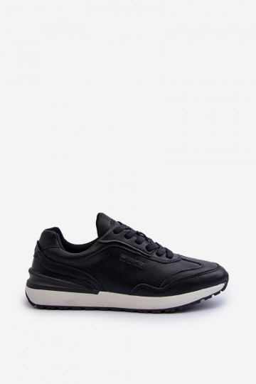 Sneakers modeļa apavi Vīriešiem Āda BIG STAR NN174287 melnas krāsas 2