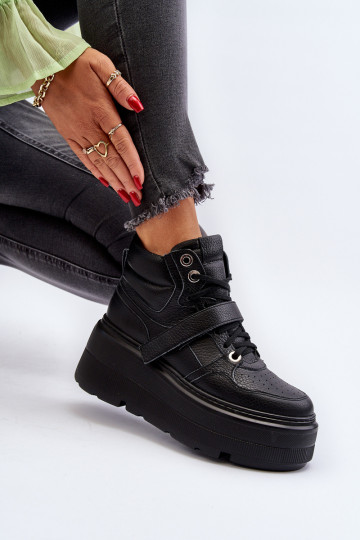 Zazoo 3450 Āda Sneakers modeļa apavi Sieviešu melnas krāsas 2