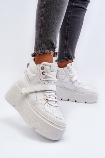 Zazoo 3450 Āda Sneakers modeļa apavi Sieviešu baltas krāsas