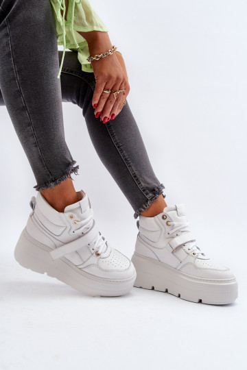 Zazoo 3450 Āda Sneakers modeļa apavi Sieviešu baltas krāsas 2