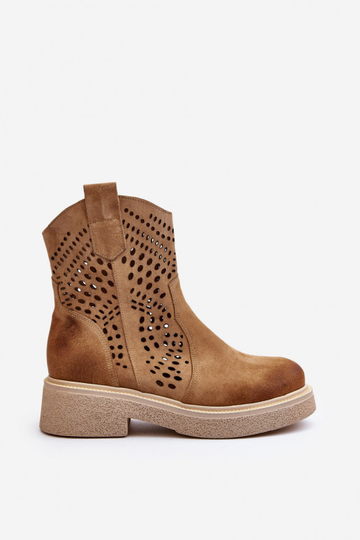 Zazoo 3470 Zamšādas kurpes Sieviešu ar platiem papēžiem Ažūrs smilšu krāsas Zazoo 3470 Zamšādas kurpes Sieviešu ar platiem papēžiem Ažūrs smilšu krāsas