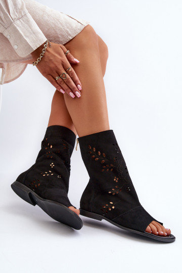 Zazoo 3437 Sieviešu Zamšādas basenes ar stulmu Uz pili melnas krāsas 2