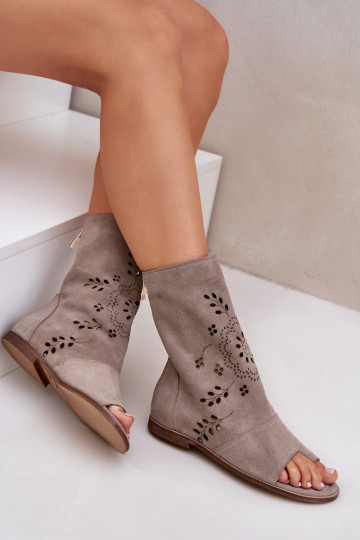 Zazoo 3437 Sieviešu Zamšādas basenes ar stulmu Uz pili smilšu krāsas