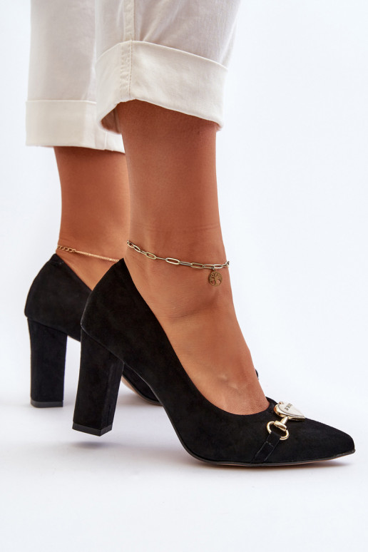 Zazoo 2453/OS Kurpes ar papēdi ar sirsniņām melnas krāsas Zazoo 2453/OS Kurpes ar papēdi ar sirsniņām melnas krāsas