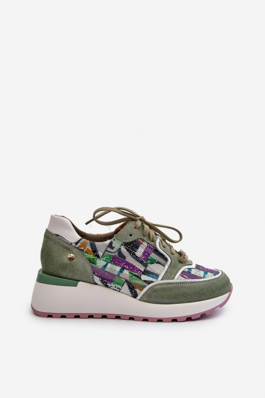 Āda Sneakers modeļa apavi Sieviešu ar platformu Tā irciejka 06390-09 SeledynoIne Āda Sneakers modeļa apavi Sieviešu ar platformu Tā irciejka 06390-09 SeledynoIne