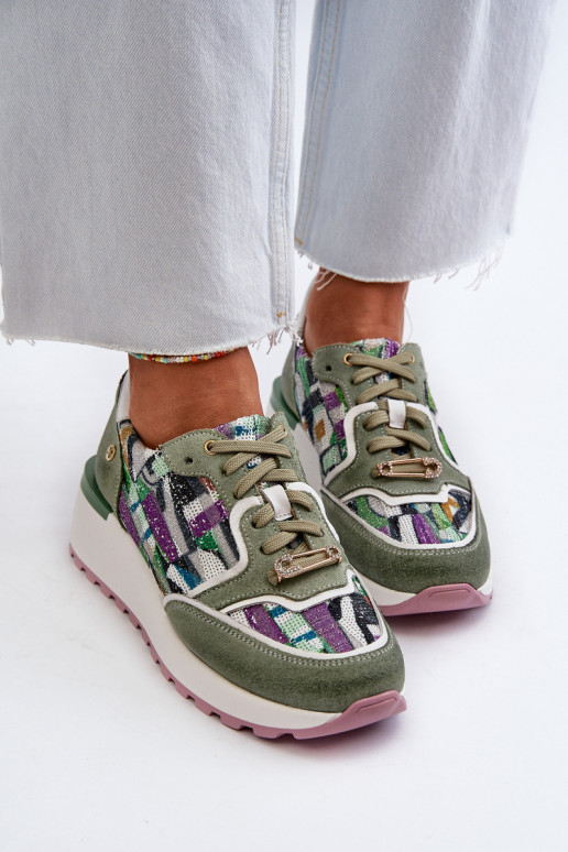 Āda Sneakers modeļa apavi Sieviešu ar platformu Tā irciejka 06390-09 SeledynoIne Āda Sneakers modeļa apavi Sieviešu ar platformu Tā irciejka 06390-09 SeledynoIne