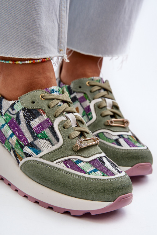 Āda Sneakers modeļa apavi Sieviešu ar platformu Tā irciejka 06390-09 SeledynoIne Āda Sneakers modeļa apavi Sieviešu ar platformu Tā irciejka 06390-09 SeledynoIne