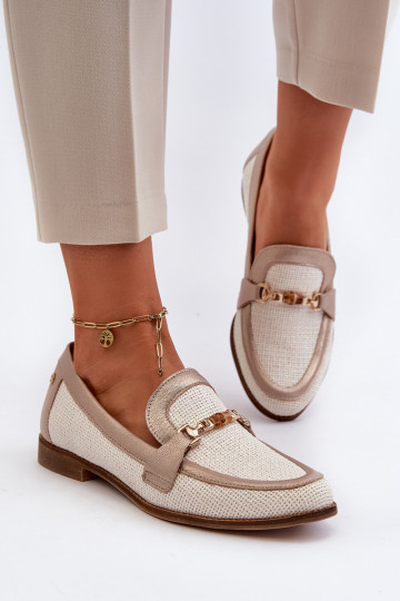 Āda Mokasīni ar ornamentiem Zelta krāsas Tā irciejka 06442-25 Zelta krāsas