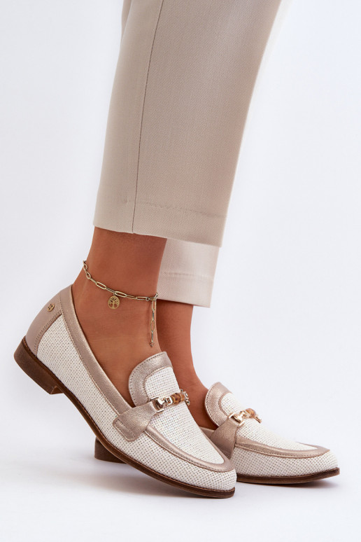 Āda Mokasīni ar ornamentiem Zelta krāsas Tā irciejka 06442-25 Zelta krāsas Āda Mokasīni ar ornamentiem Zelta krāsas Tā irciejka 06442-25 Zelta krāsas