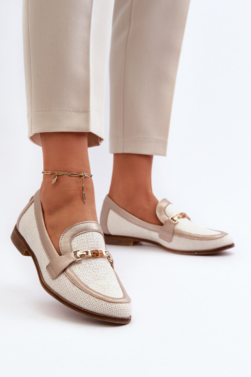 Āda Mokasīni ar ornamentiem Zelta krāsas Tā irciejka 06442-25 Zelta krāsas Āda Mokasīni ar ornamentiem Zelta krāsas Tā irciejka 06442-25 Zelta krāsas