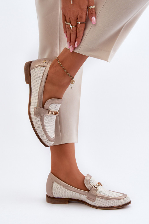 Āda Mokasīni ar ornamentiem Zelta krāsas Tā irciejka 06442-25 Zelta krāsas Āda Mokasīni ar ornamentiem Zelta krāsas Tā irciejka 06442-25 Zelta krāsas