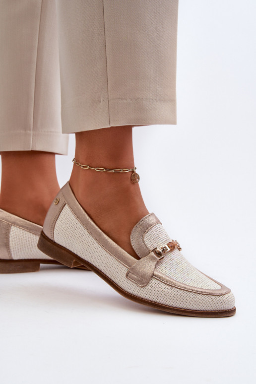 Āda Mokasīni ar ornamentiem Zelta krāsas Tā irciejka 06442-25 Zelta krāsas Āda Mokasīni ar ornamentiem Zelta krāsas Tā irciejka 06442-25 Zelta krāsas