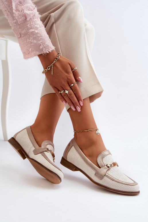 Āda Mokasīni ar ornamentiem Zelta krāsas Tā irciejka 06442-25 Zelta krāsas Āda Mokasīni ar ornamentiem Zelta krāsas Tā irciejka 06442-25 Zelta krāsas