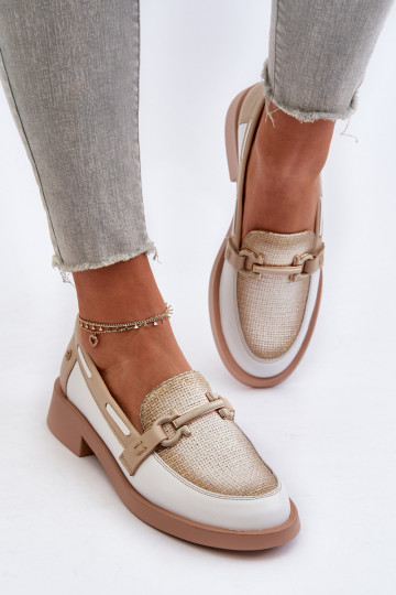 Āda Mokasīni apavi Sieviešu Tā irciejka 06493-11 Baltas-smilšu krāsas