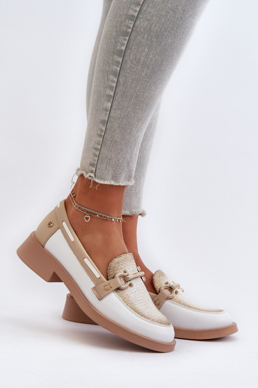 Āda Mokasīni apavi Sieviešu Tā irciejka 06493-11 Baltas-smilšu krāsas