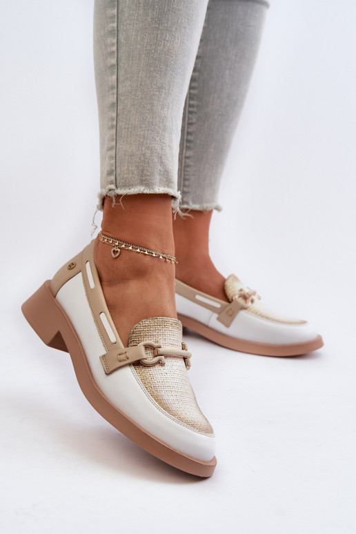 Āda Mokasīni apavi Sieviešu Tā irciejka 06493-11 Baltas-smilšu krāsas