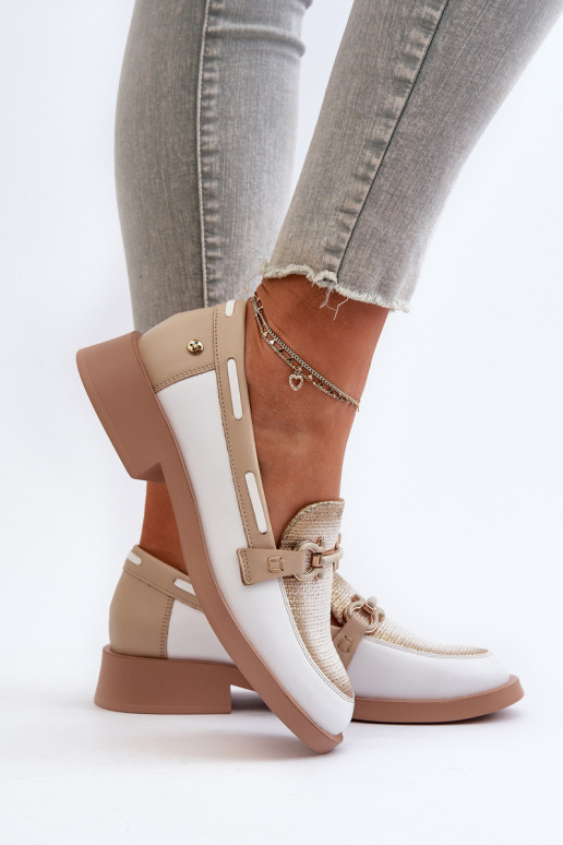 Āda Mokasīni apavi Sieviešu Tā irciejka 06493-11 Baltas-smilšu krāsas