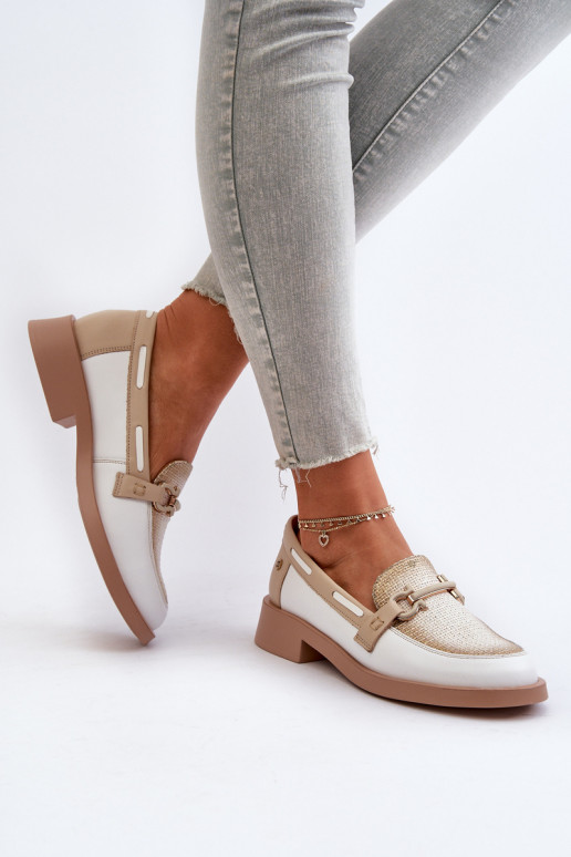 Āda Mokasīni apavi Sieviešu Tā irciejka 06493-11 Baltas-smilšu krāsas